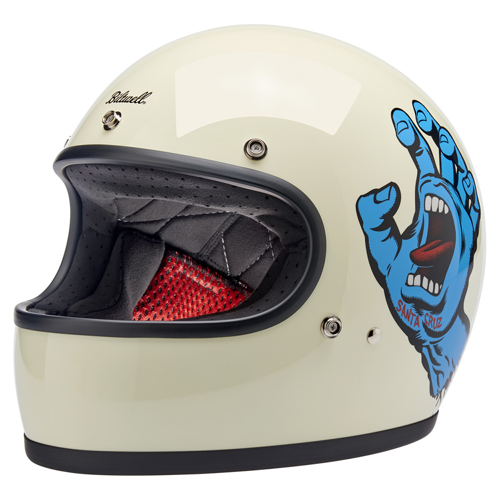 Biltwell Gringo ECE R22.06 Road Helmet Gloss Vintage White Santa Cruz Hand