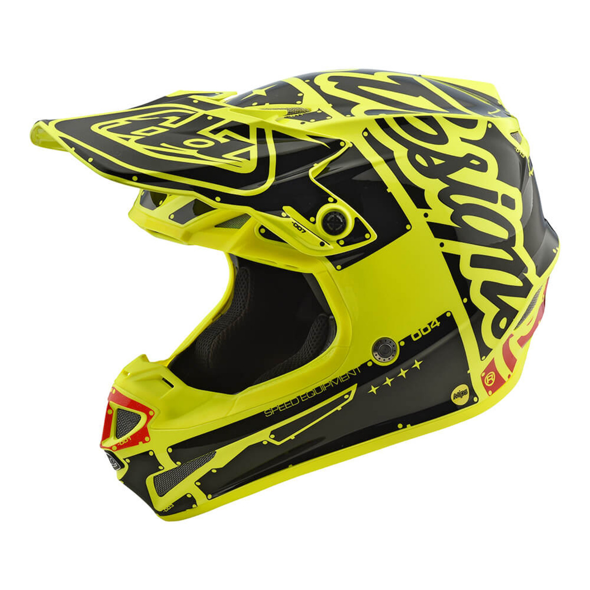 Motocross Helmet Troy Lee SE4 ECE Poly Factory Youth Yellow - Image 1