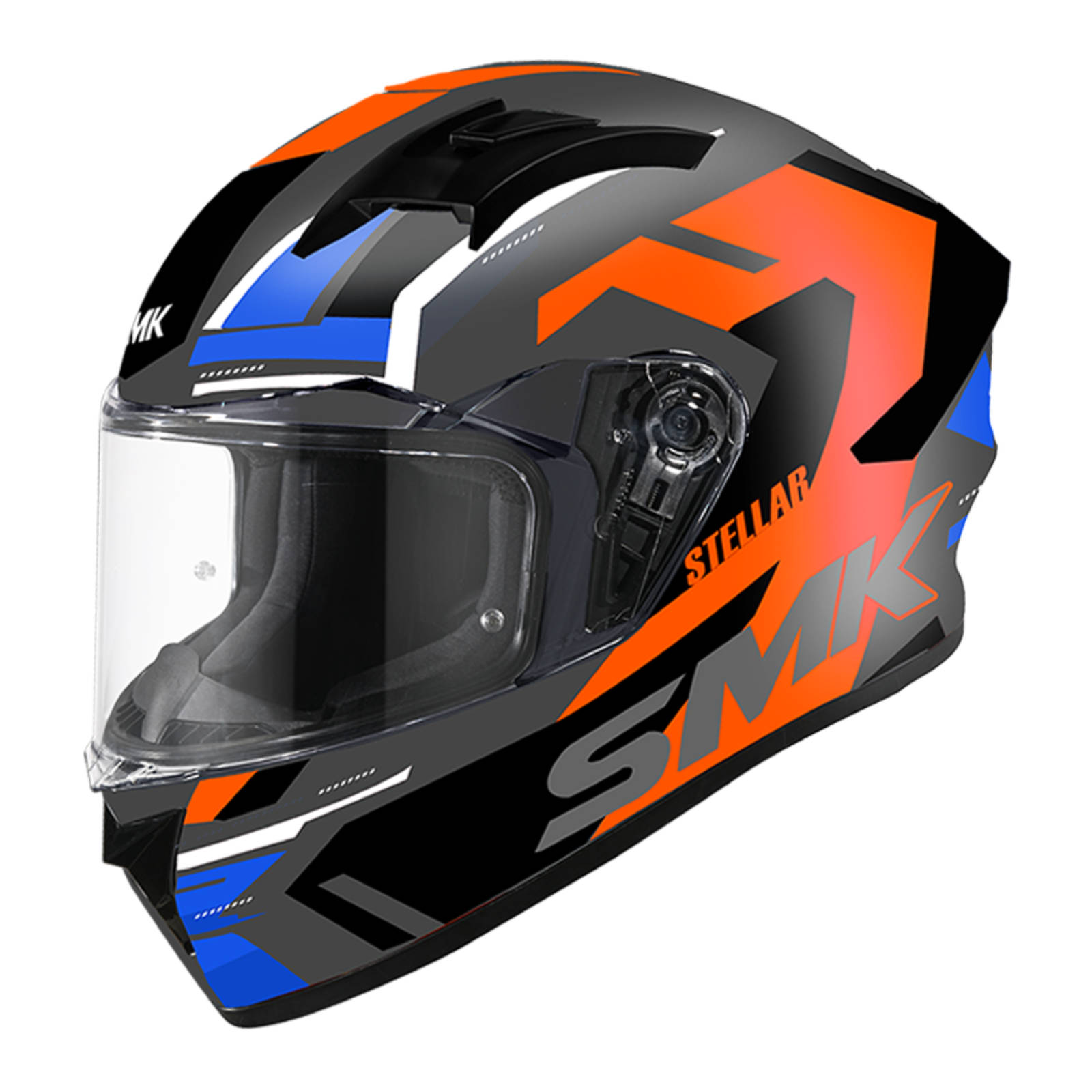 SMK Stellar K Power Road Helmet Black/Grey/Orange - Image 1