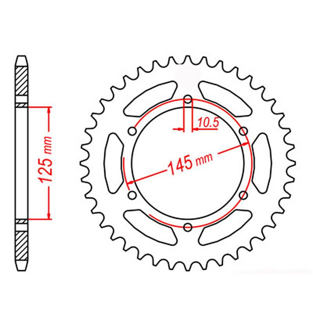 SPKT REAR OE STEEL 855 47T #520