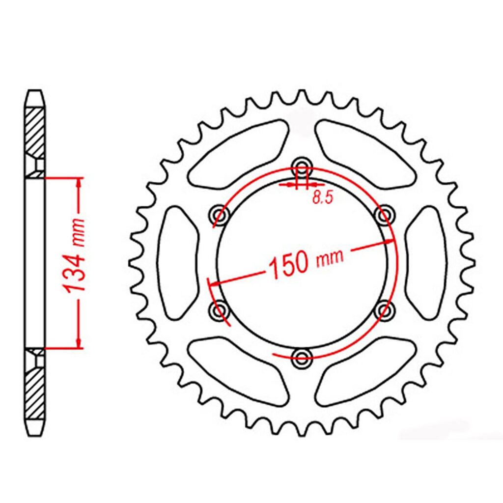 SPKT REAR OE STEEL 460 48T #520