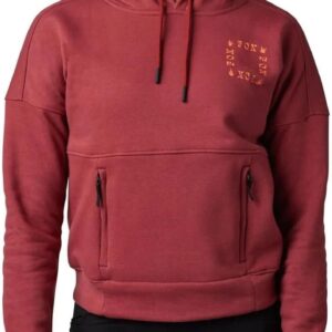 Fox Hinkley Ladies Pullover Hoodie Amber Red - Image 3