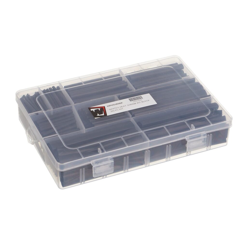WHITES HEAT SHRINK KIT BLACK 385 PC KIT