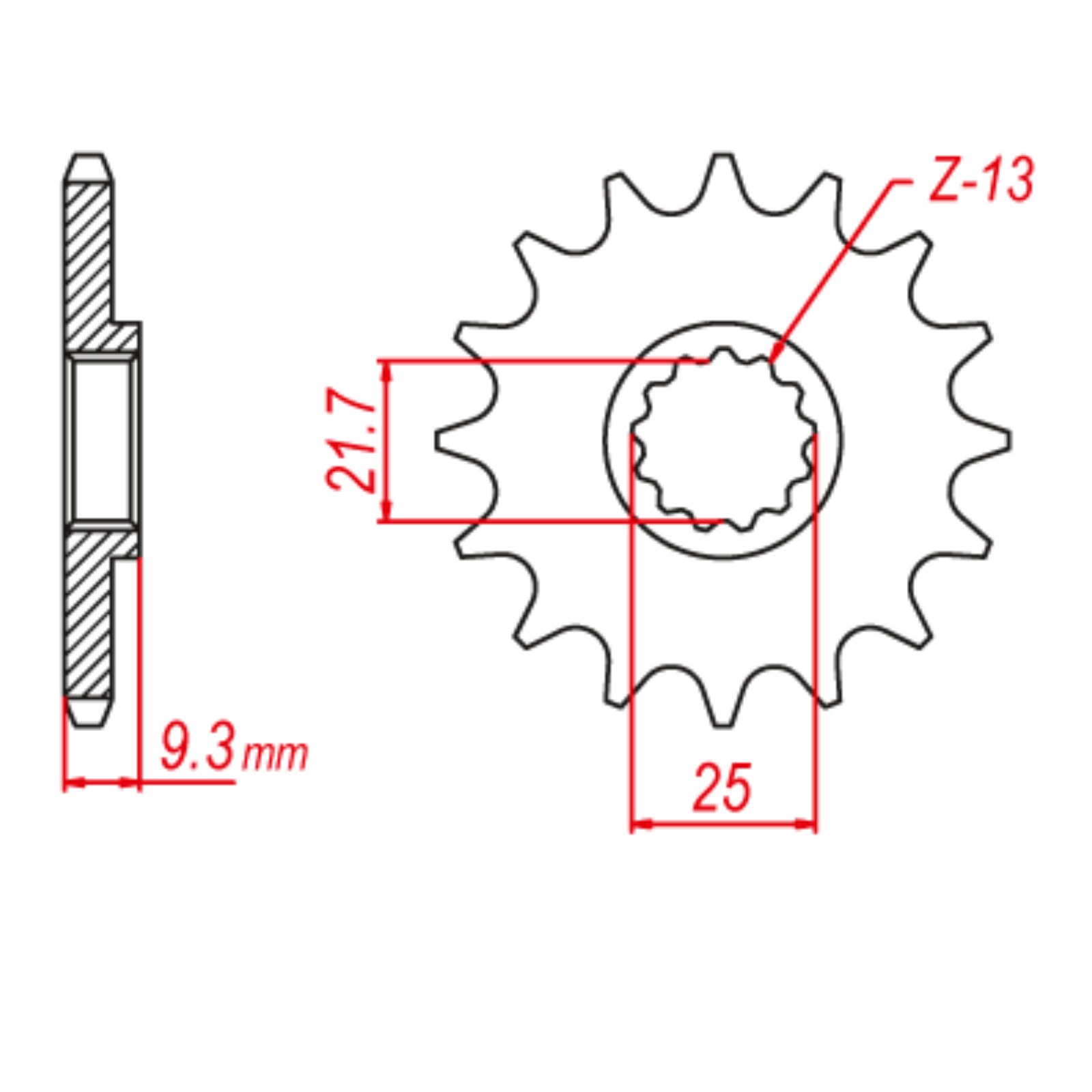 MTX 1539 Steel Front Sprocket #520 (14T)