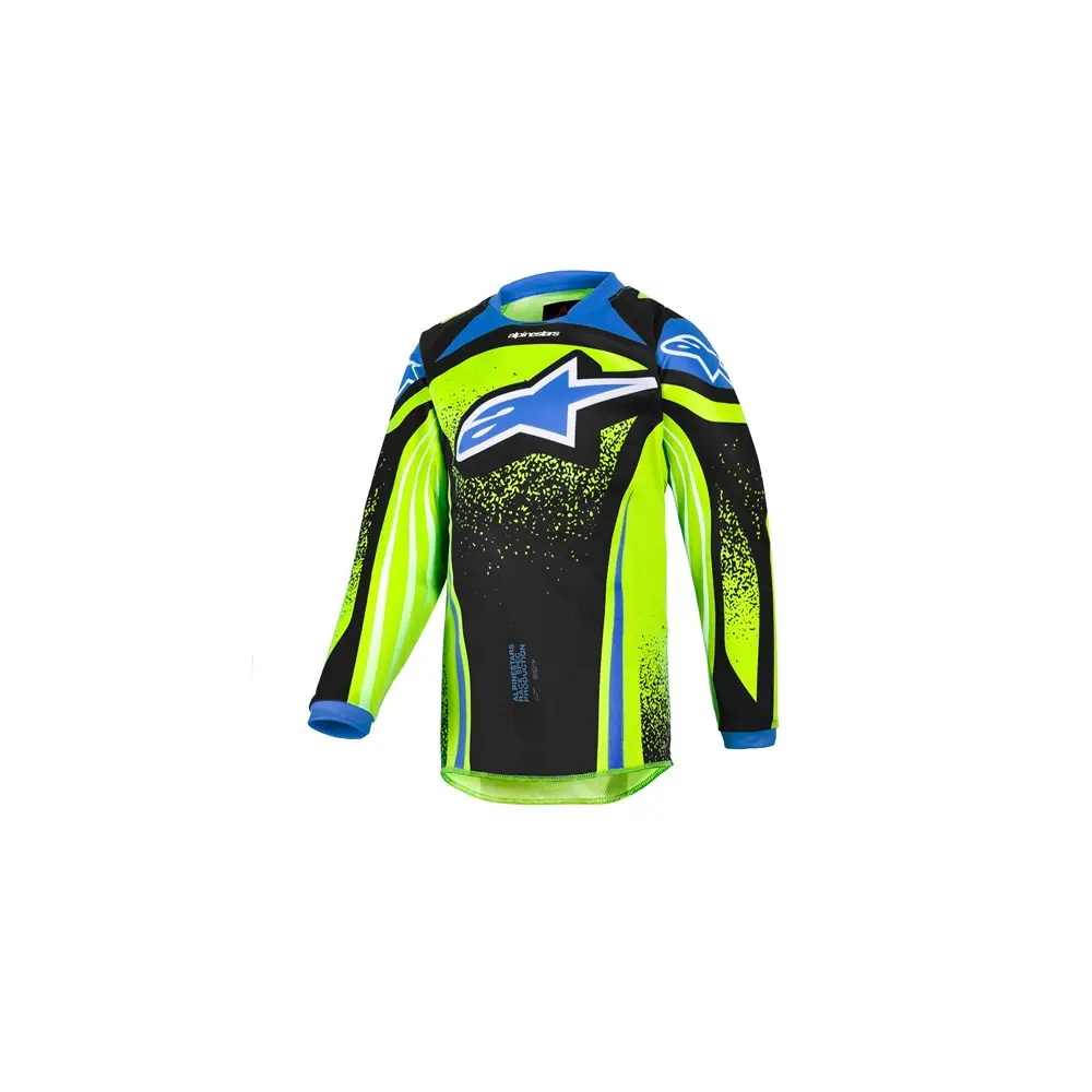 Alpinestars Racer Nomur Motocross Jersey Kids Dark Navy/Yellow Fluoro/UCLA Blue