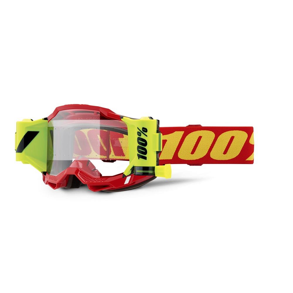 100% Accuri 2 Forecast Motocross Goggle Red - Clear Lens