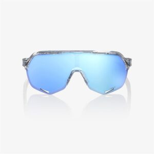100% S2 Polished Translucent Clear Sunglasses HiPER Blue Mirror Lens - Image 2
