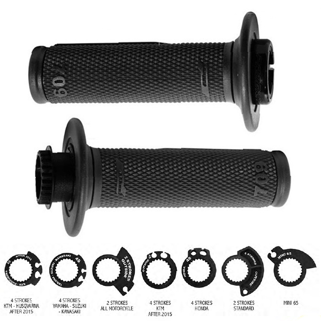 Lock on Grips Black 22/25mm 7 throttle Cams Progrip [A]
