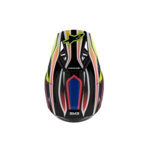 Alpinestars S-M3 Youth Motocross Helmet Wurx Black/Yellow Fluoro/Blue/Red Gloss - Image 4