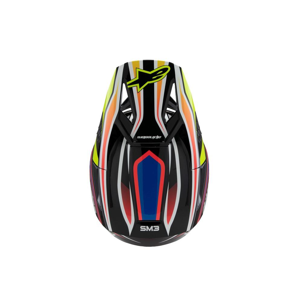 Alpinestars S-M3 Youth Motocross Helmet Wurx Black/Yellow Fluoro/Blue/Red Gloss