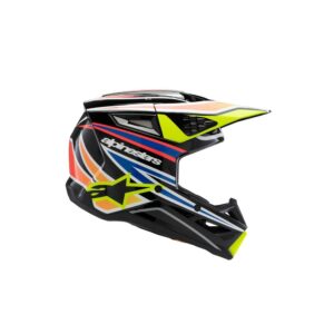 Alpinestars S-M3 Youth Motocross Helmet Wurx Black/Yellow Fluoro/Blue/Red Gloss - Image 1