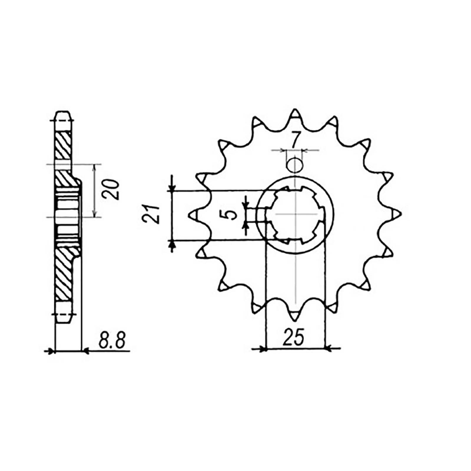 SPKT FRONT OE STEEL 507 14T #520 - Image 1