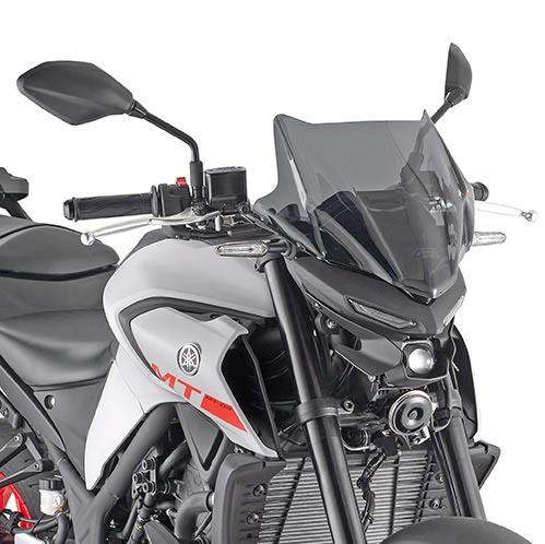 GIVI SCREEN KAWASAKI Z650/YAMAHA MT03 '20->SMOKED 28x36.5cm (NEEDS KIT)
