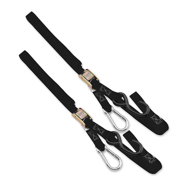 38mm Tie down black with carabiner end Tech7