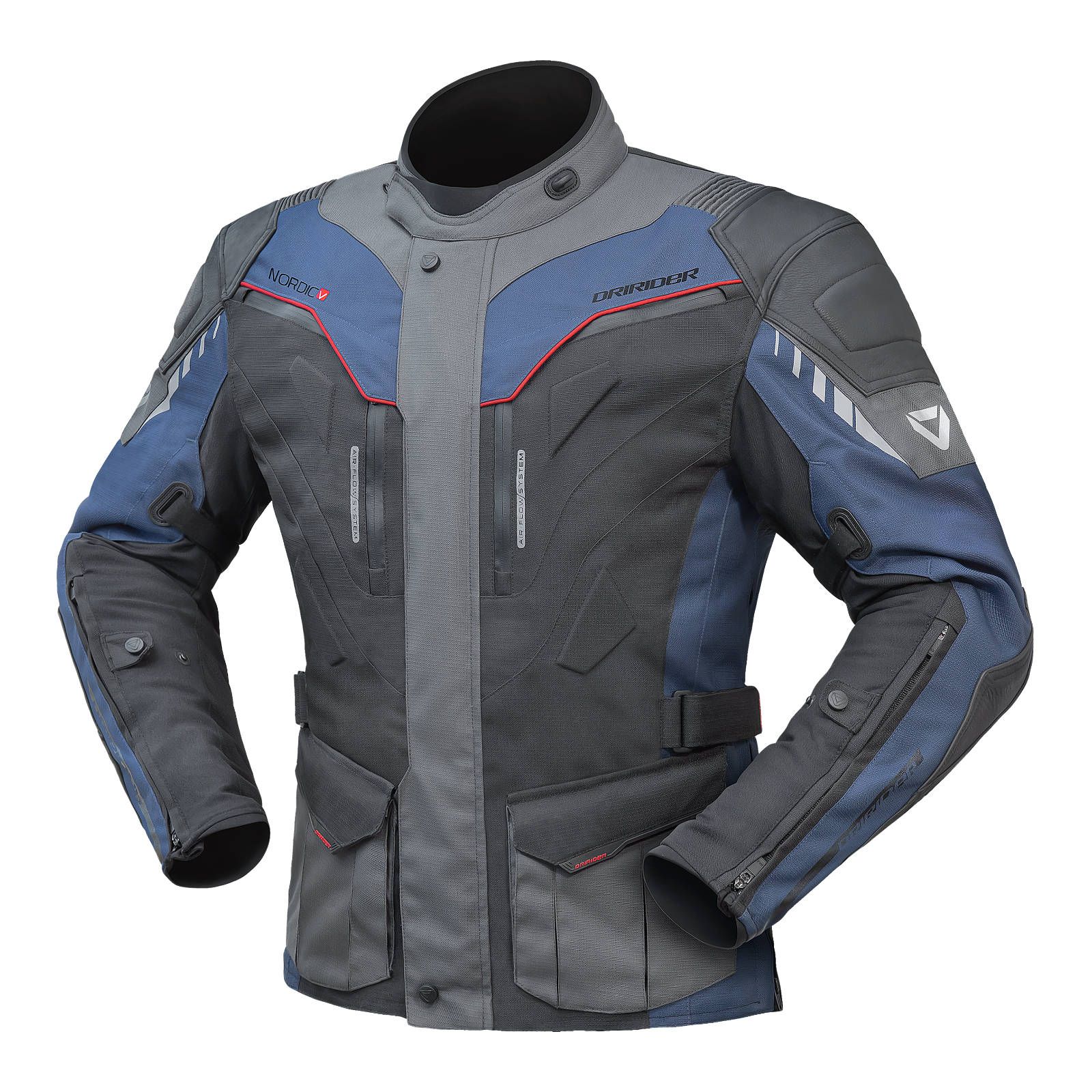 Dririder Nordic V Sports Touring Road Jacket Navy/Grey - Image 1