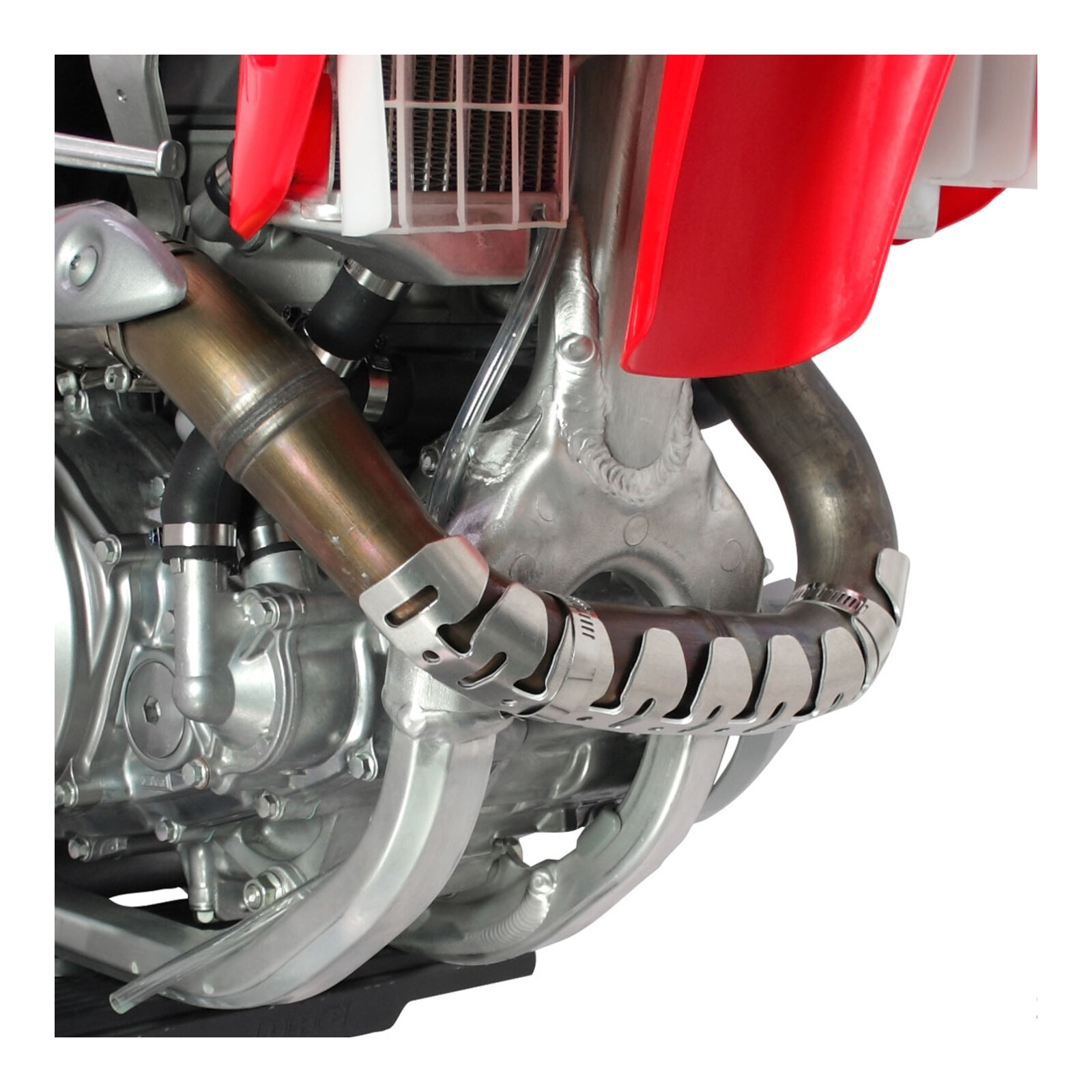 DRC Universal 4-Stroke Exhaust Pipe Guard - Titanium Color - Image 10