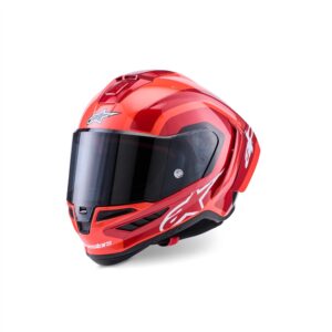 Alpinestars Supertech R10 Helmet Arius Black/White/Double Red Gloss - Image 1