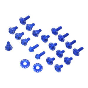 Zeta Aluminum Bolt Set Plastics Yamaha YZ125/250 '22- 21 pcs - Blue - Image 1