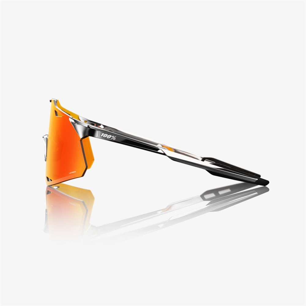 100% Hypercraft Black Chrome Sunglasses HiPER Red Mirror Lens