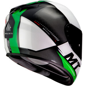 MT Rapide Overtake Road Helmet Pearl White/Red/Green - Image 2