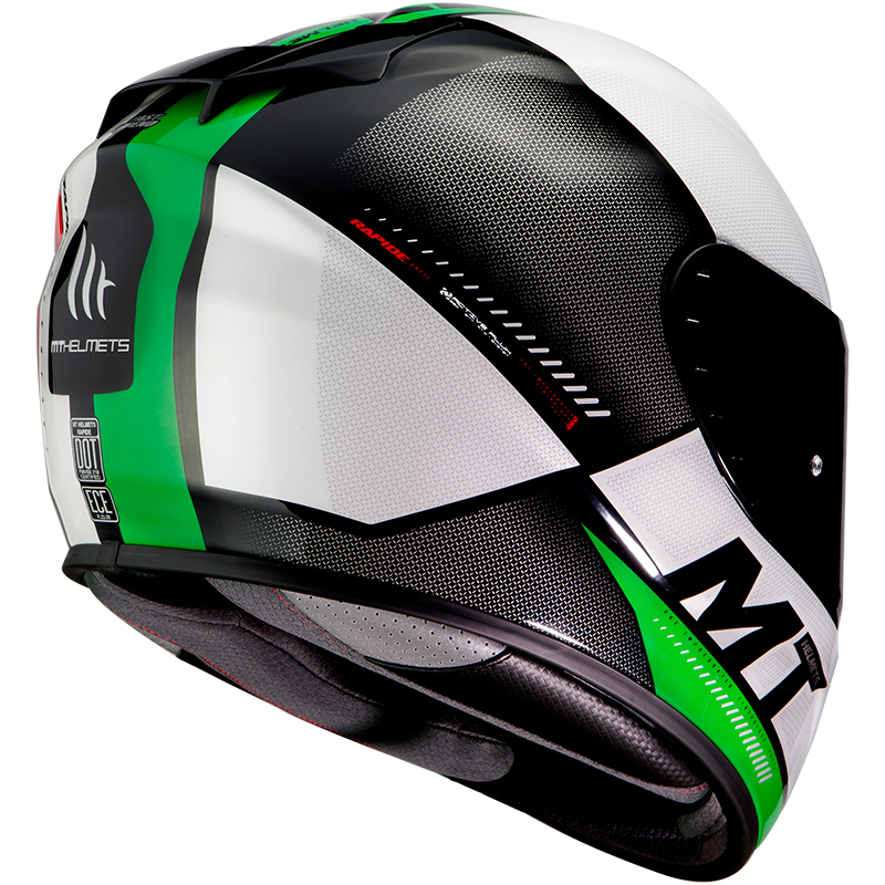 MT Rapide Overtake Road Helmet Pearl White/Red/Green