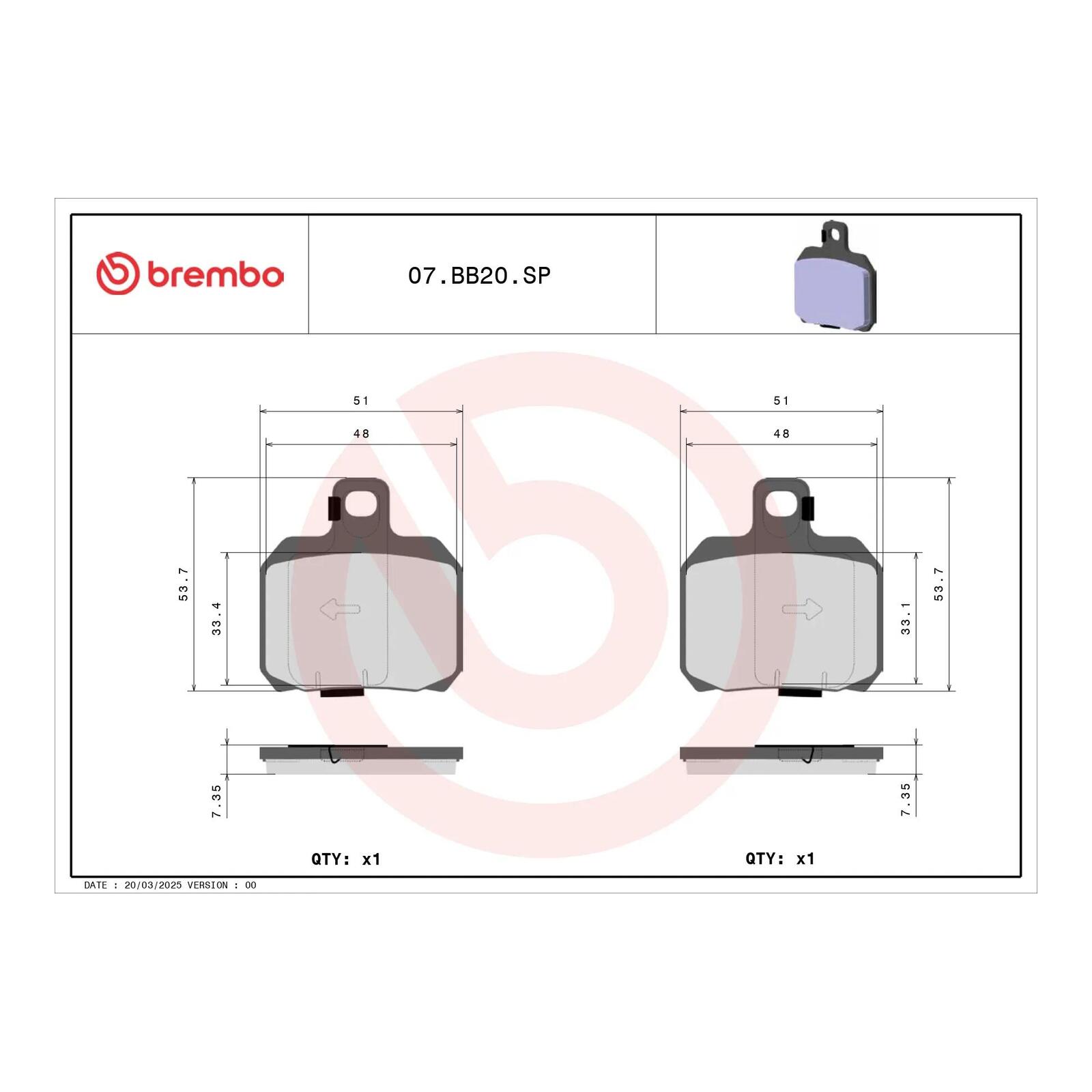 Brembo Brake Pad - Sintered Rear - Image 2