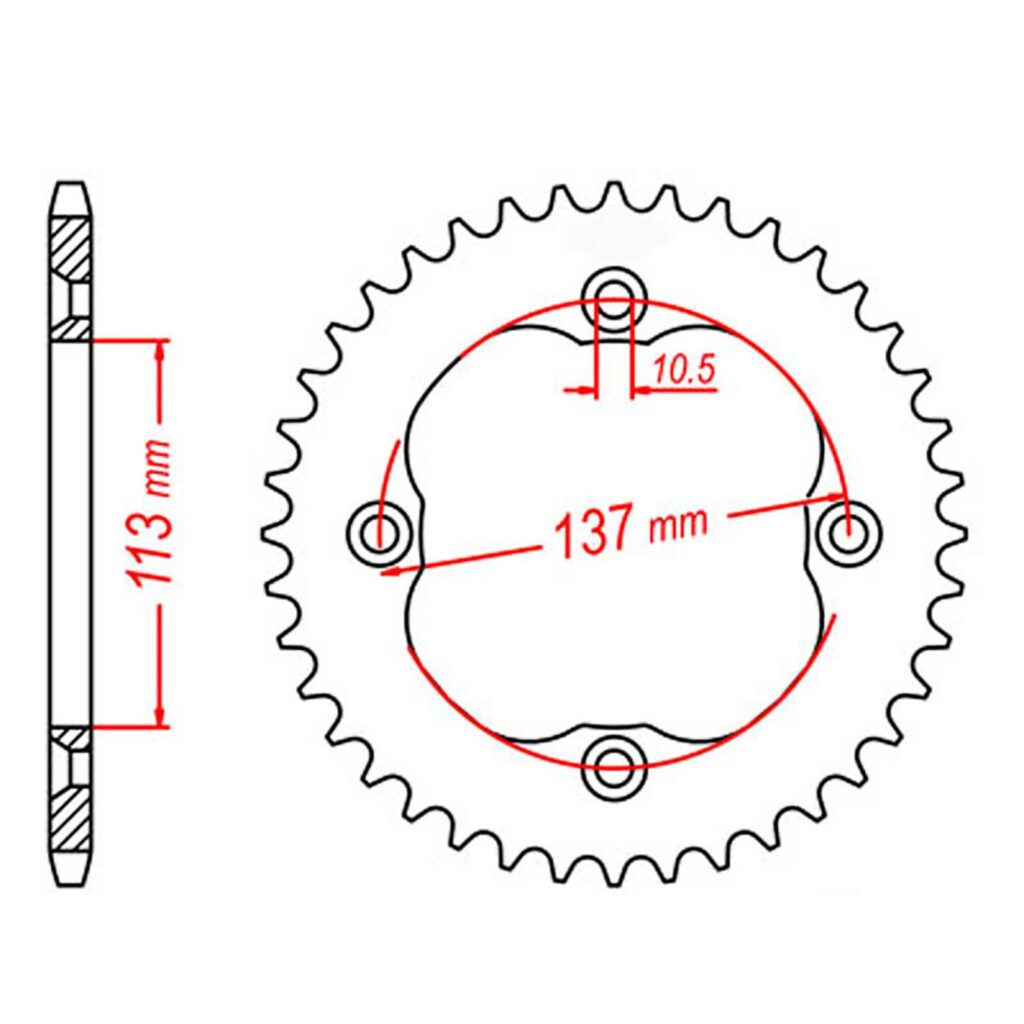 SPKT REAR OE STEEL 1760 36T #520
