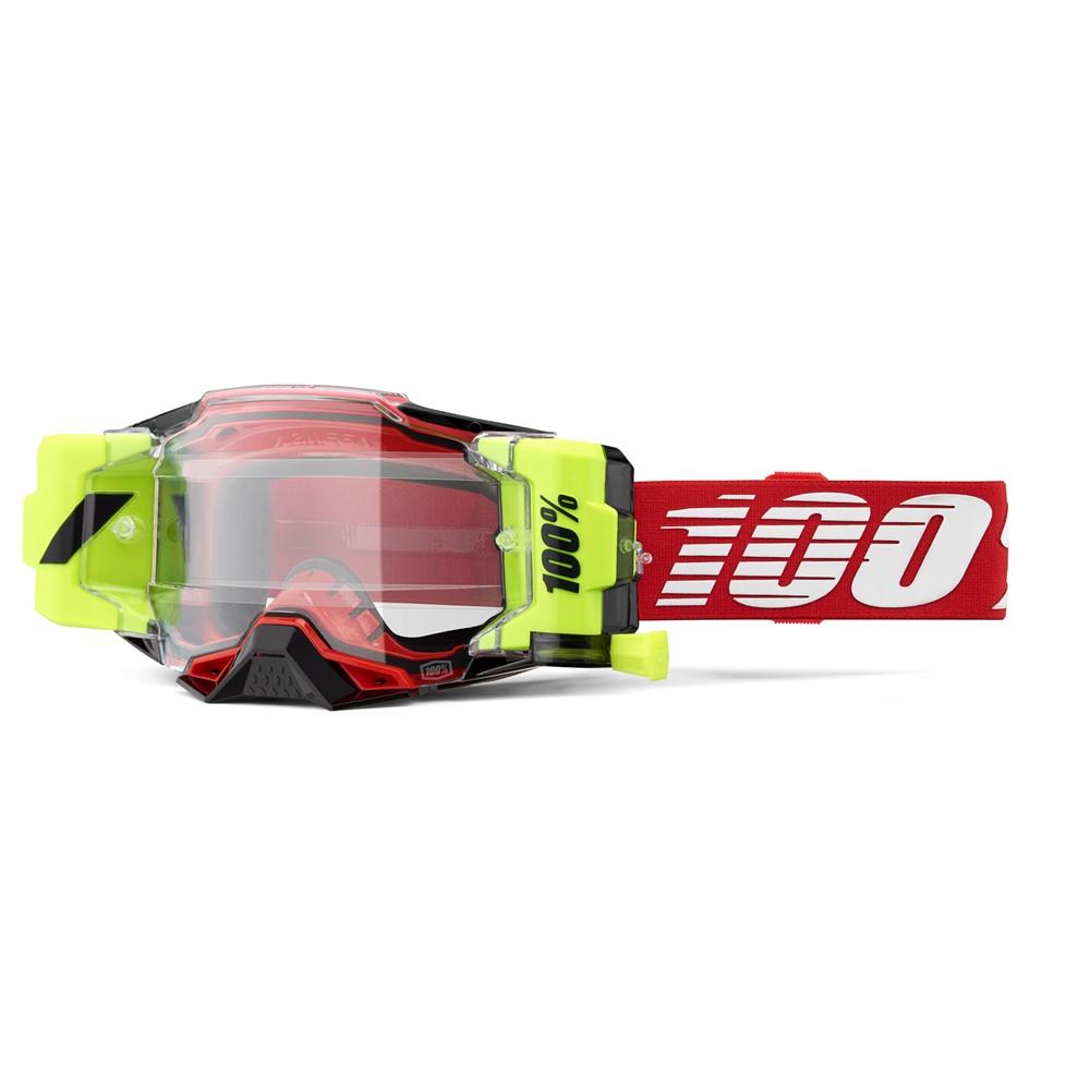 100% Armega Forecast Motocross Goggle Red - Clear Lens