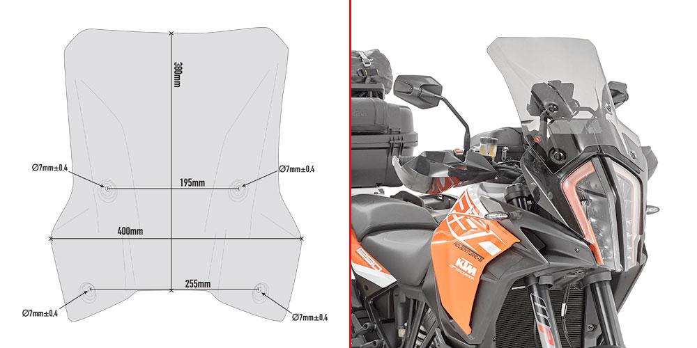 GIVI SCREEN KTM 1290 SUPER ADVENTURE S/R '17-> SMOKED