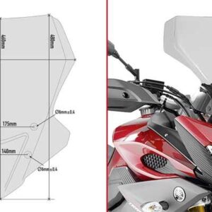 GIVI SCREEN YAMAHA MT-09 TRACER '15-'17 SMOKED 48x42cm - Image 2