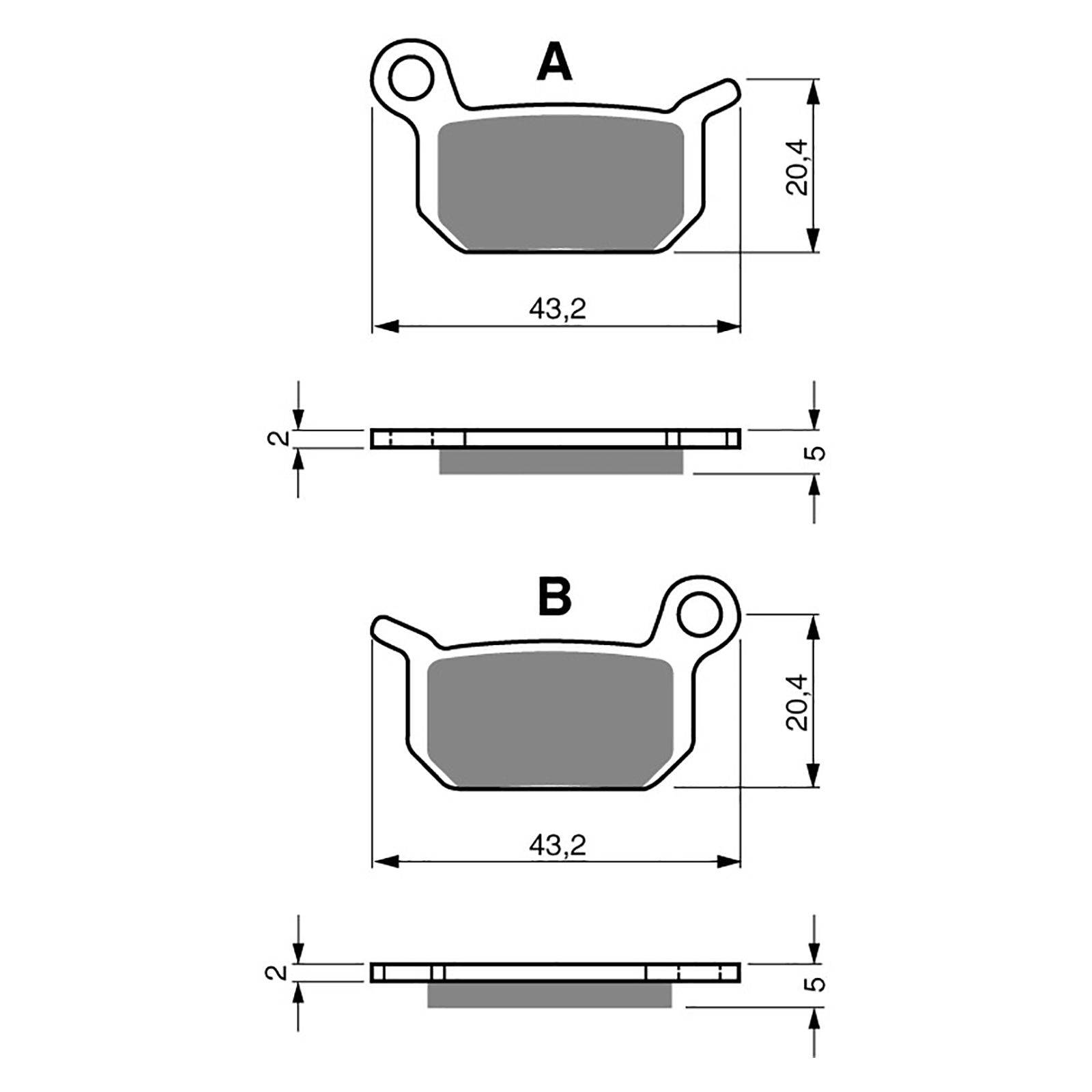 BRAKE PADS GOLDFREN OFFROAD RACING GF190 - K5 ( PR320 ) - Image 1
