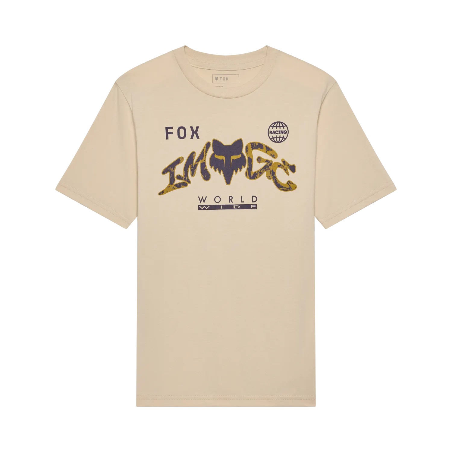 Fox Image Print Tee Youth Tan - Image 1