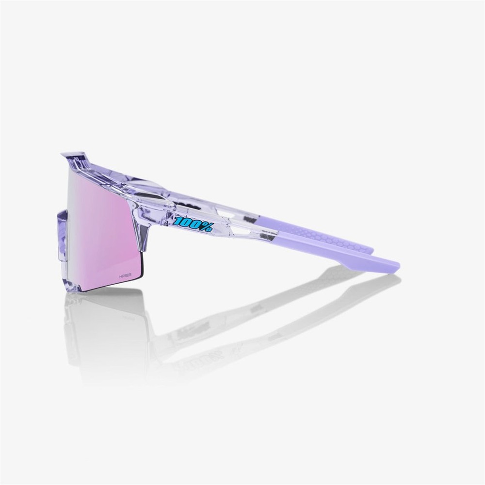 100% Speedcraft Polished Translucent Lavender Sunglasses HiPER Lavender Mirror Lens