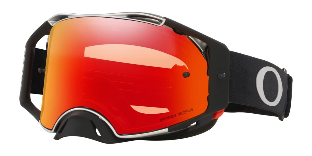 Oakley Airbrake Motocross Goggles Tuff Blocks Black Gunmetal Strap Prizm