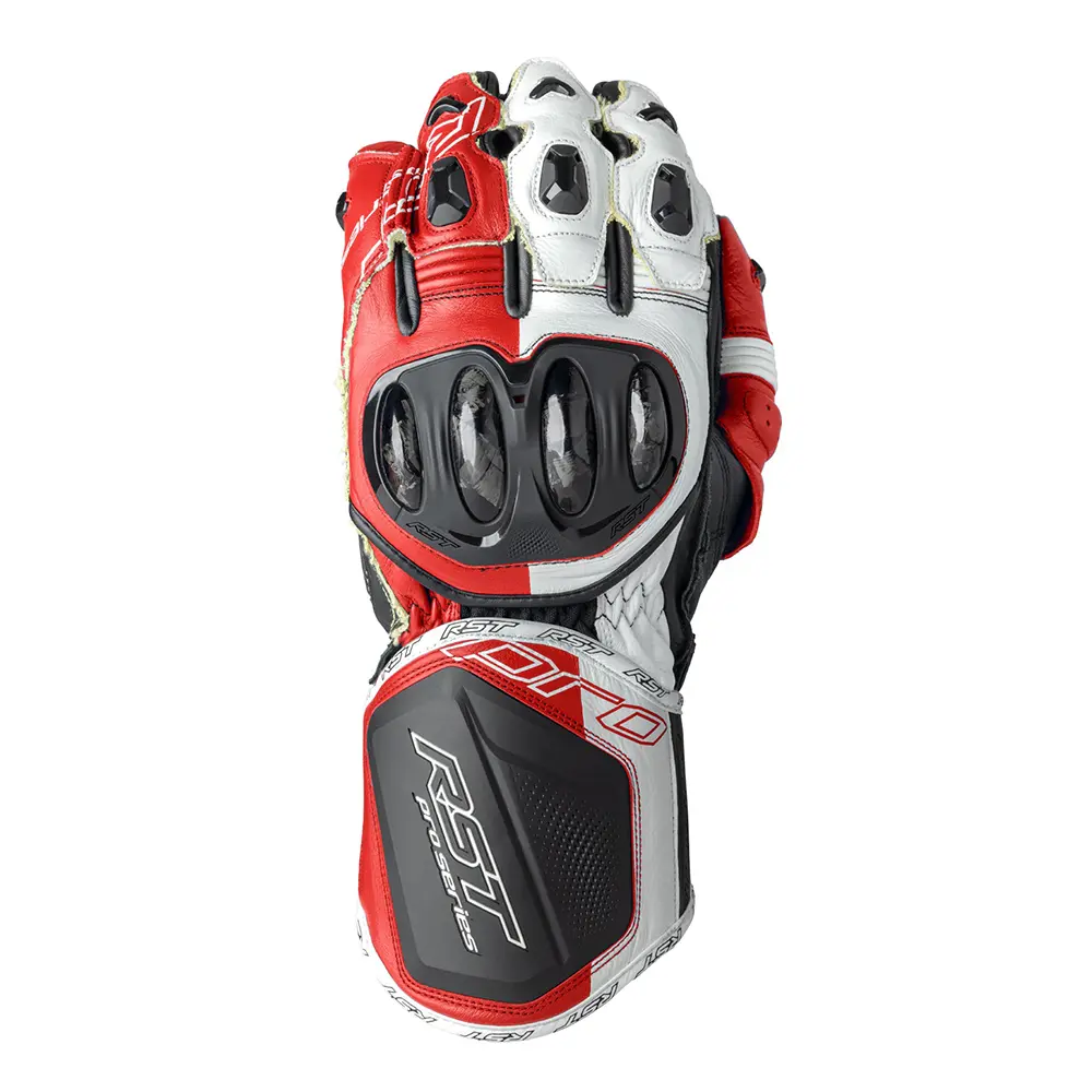 RST GP D3O LEATHER GLOVE [RED/WHITE] 10 L