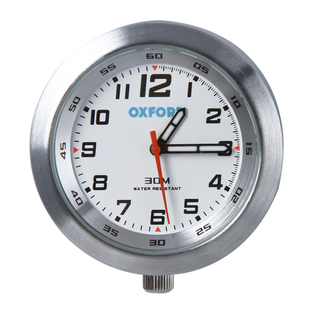 OXFORD CLOCK SIL CASE & WHT FACE w/ BRKT  (NEW)