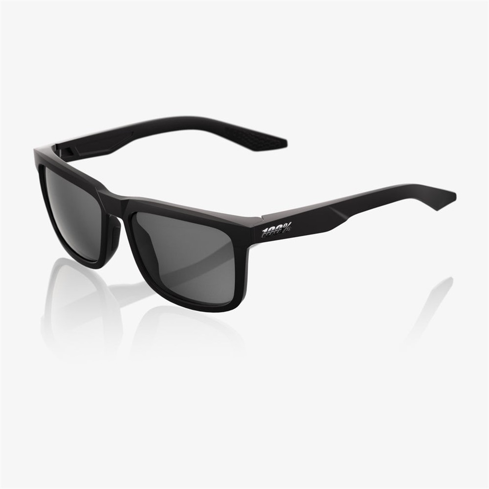 100% Blake Matte Black Sunglasses Smoke Lens