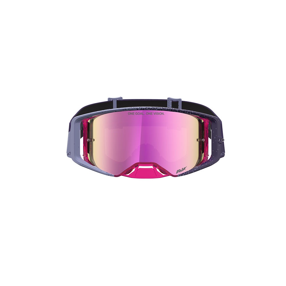 Alpinestars Hiten Motocross Goggles Purple/Red Mirror Pink Lens