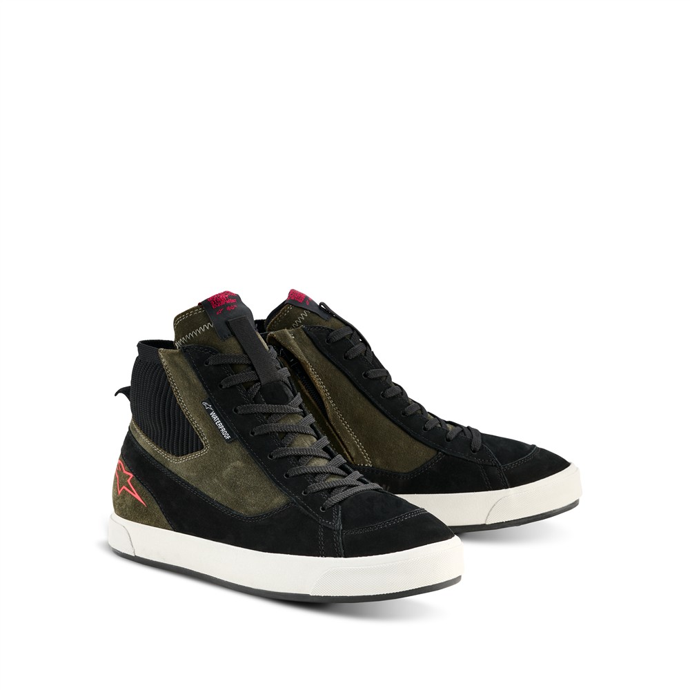 Alpinestars Stated Waterproof Riding Shoes Military Green/Black/Off White