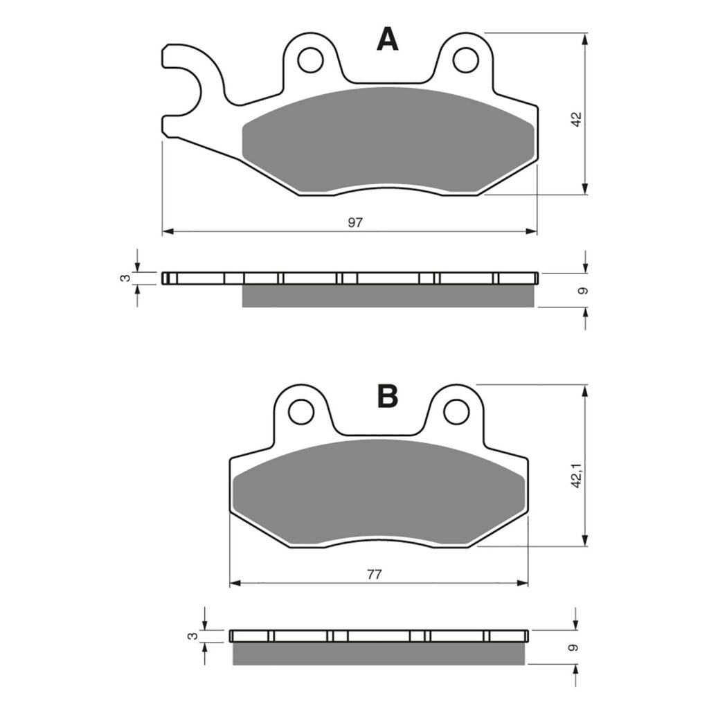 BRAKE PADS GOLDFREN SINTERED SPORTS GF334 - S3 (P192)