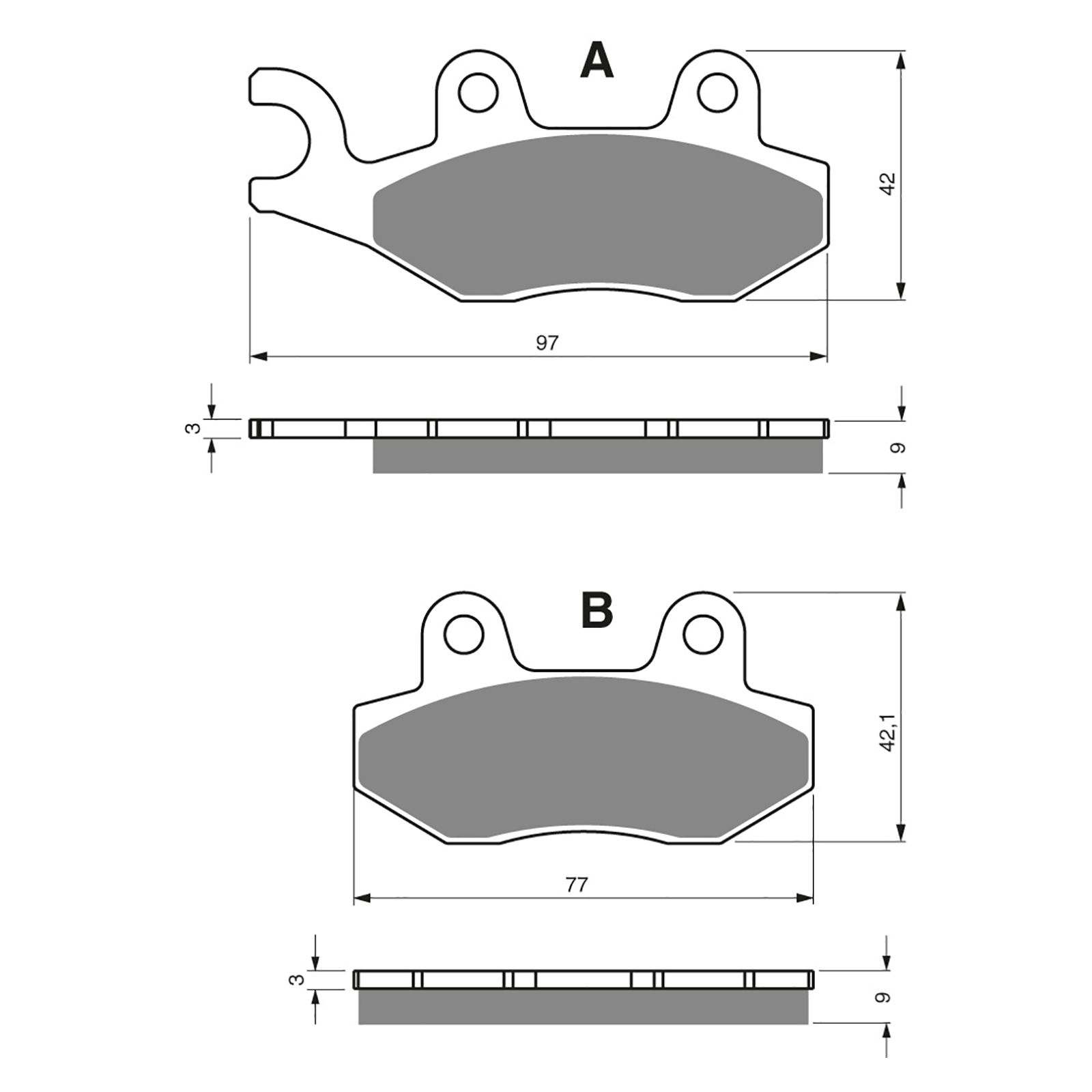 BRAKE PADS GOLDFREN SINTERED SPORTS GF334 - S3 (P192) - Image 1