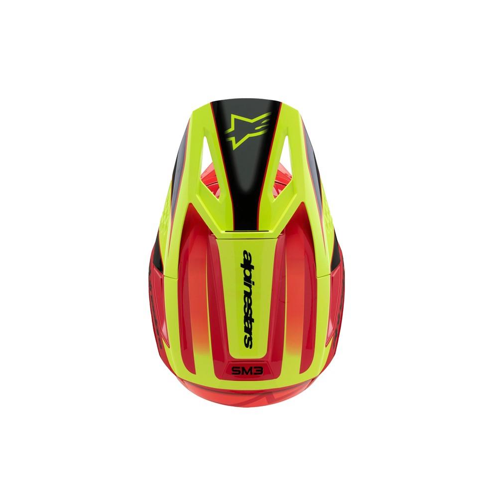 Alpinestars S-M3 Youth Helmet Fray Red/Yellow Fluoro/Black Gloss