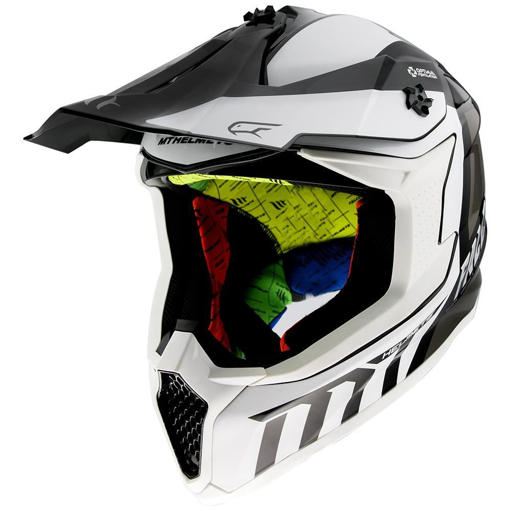 MT Falcon Motocross Helmet Warrior Gloss Pearl White