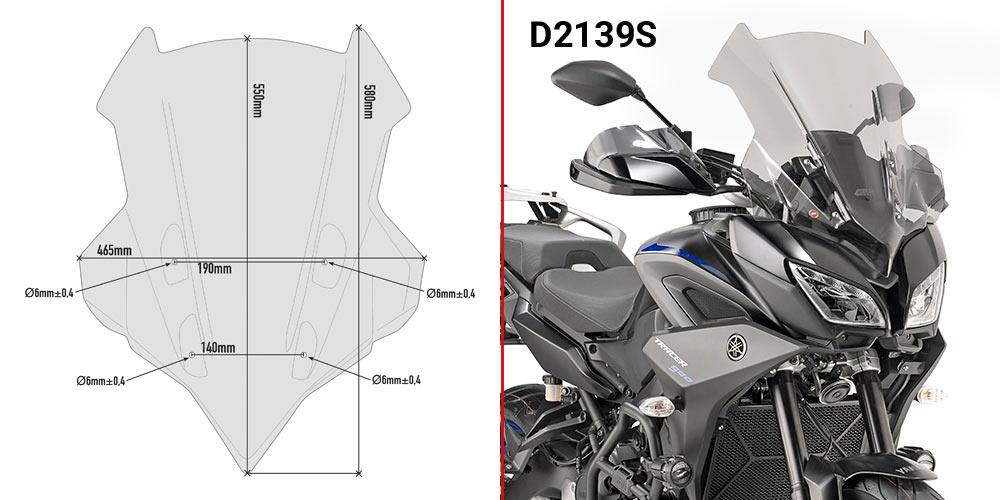 GIVI SCREEN YAMAHA TRACER 900/900GT '18-> SMOKED 6cm TALLER
