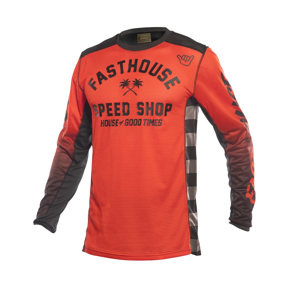 Fasthouse Youth A/C Grindhouse Asher Motocross Jersey Infrared/Black