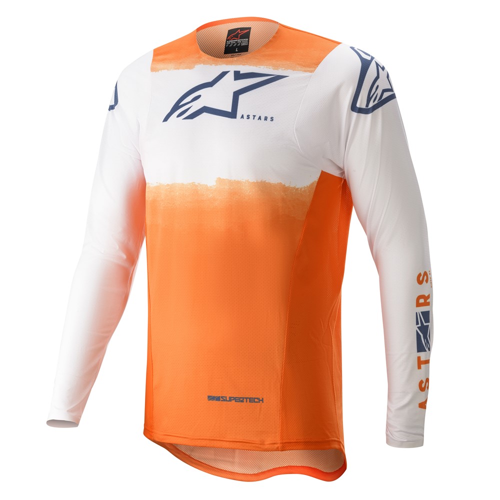 Alpinestars Supertech Foster Motocross Jersey White/Orange/Dark Blue