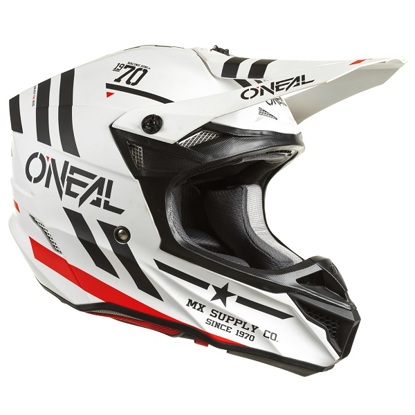 Oneal 5 Series Squadron White/Black Motocross Helmet