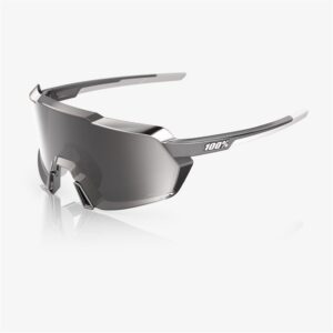 100% Korbin Gloss Black Chrome Sunglasses HiPER Silver Mirror Lens - Image 1