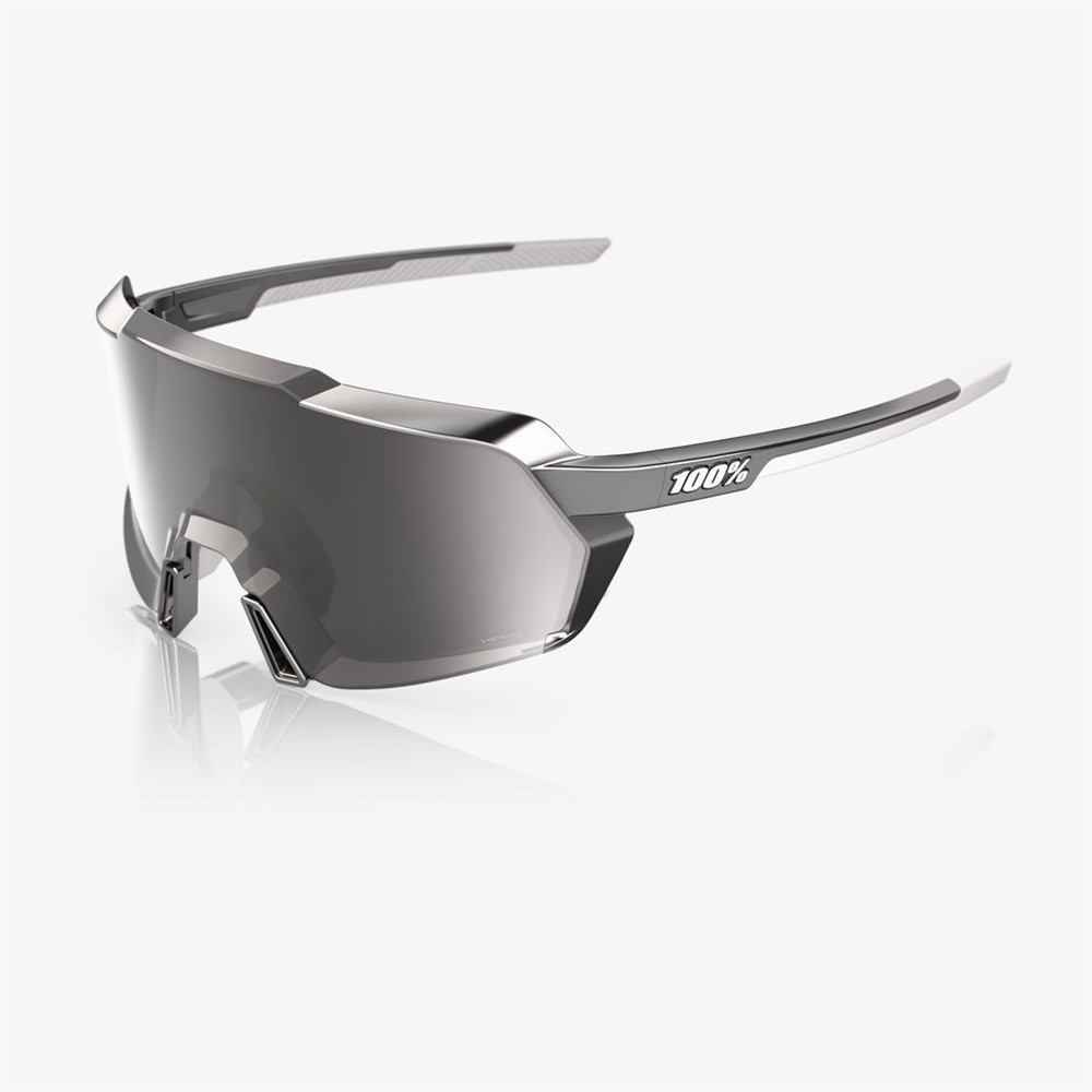 100% Korbin Gloss Black Chrome Sunglasses HiPER Silver Mirror Lens