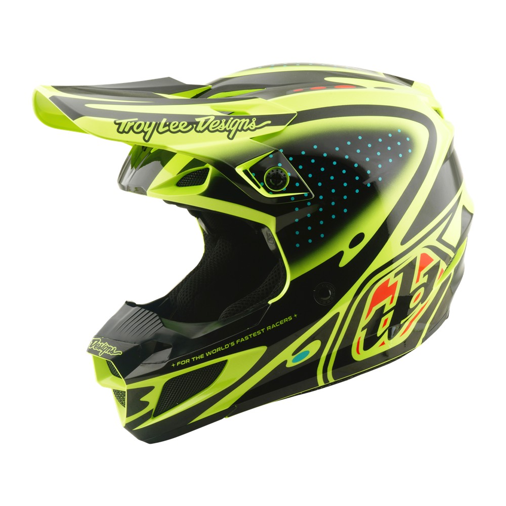 Troy Lee Designs SE5 Polycarbonate Motocross Helmet The Line Fluro Yellow